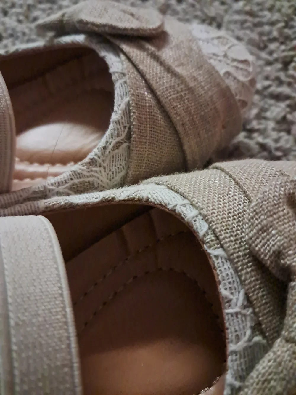 Girls Beige Lace Bow Mary Jane Flats